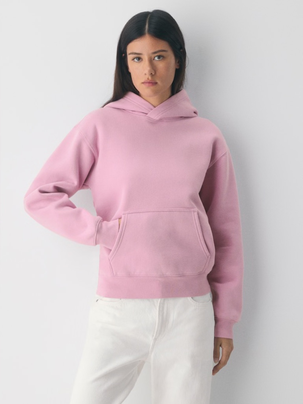 TNA - Pink Sweatfleece Perfect Hoodie Sweatshirt